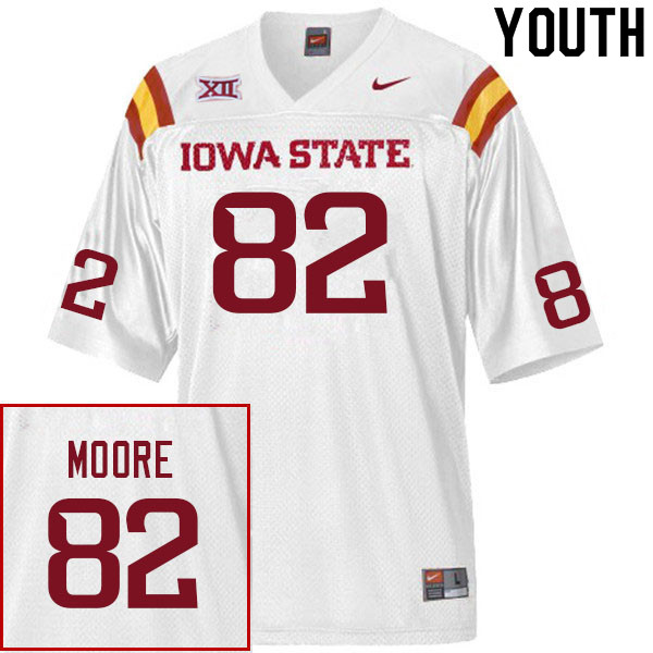Youth #82 Tyler Moore Iowa State Cyclones College Football Jerseys Sale-White